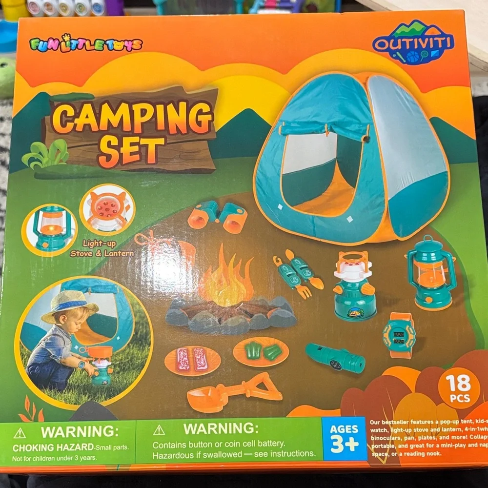 Camping Adventure Set for Kids - Blue and Orange - Picture 1 of 2